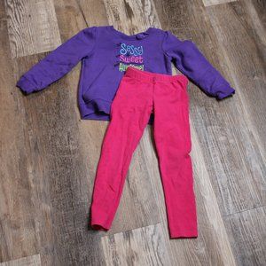 4T Jumping Bean Sweatshirt and XS (4/5) Cat & Jack Pink Pants